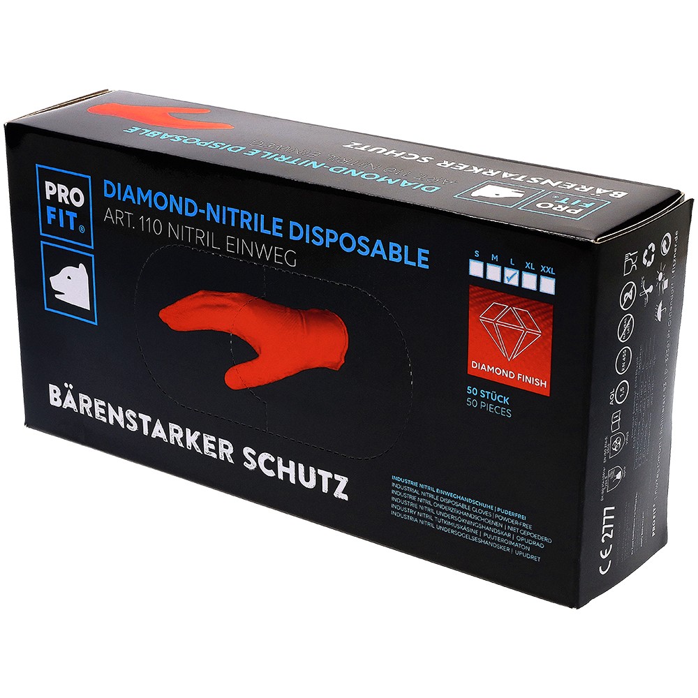 Pro-Fit 110 Nitril-Einwegschutzhandschuhe orange Premium Qualität