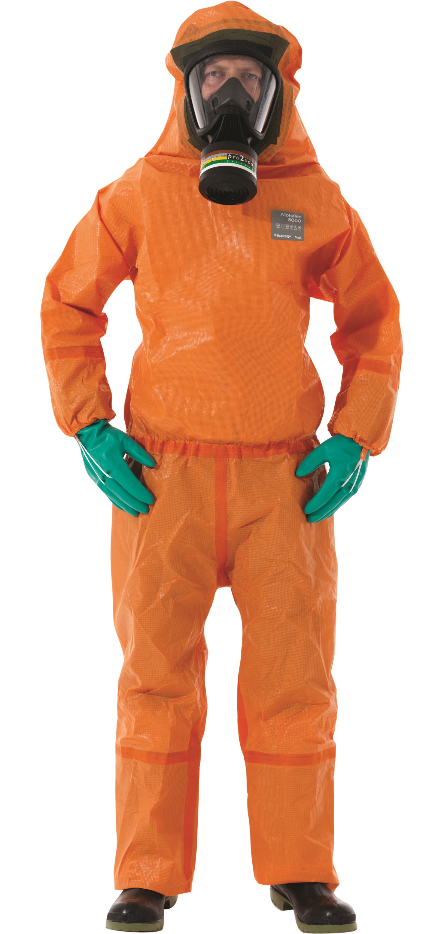 48376 Microchem / AlphaTec 5000 Overall with back closure, hood, model 151 orange
