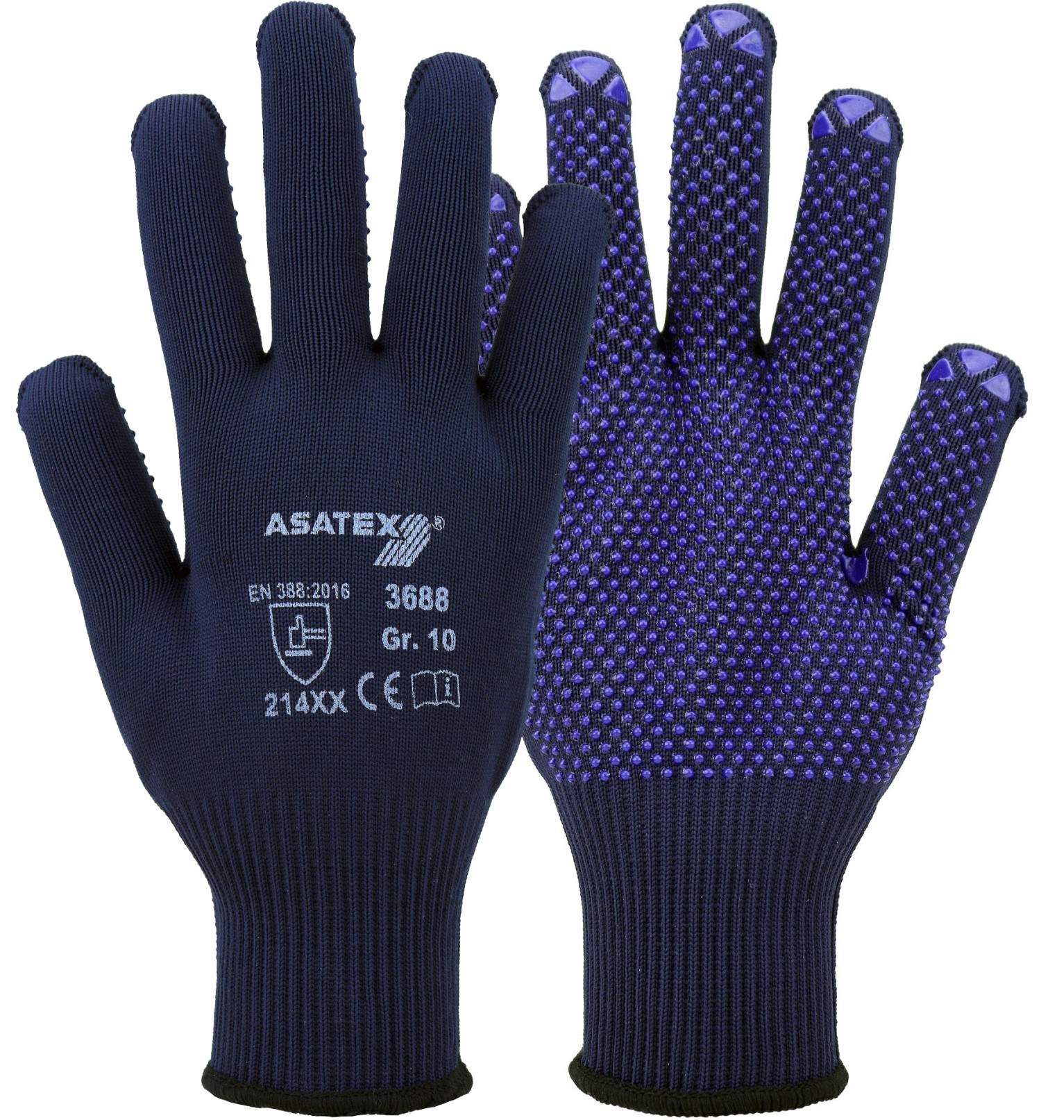 asatex-3688 Asatex 3688 Feinstrickhandschuhe mit Vinyl-Noppen