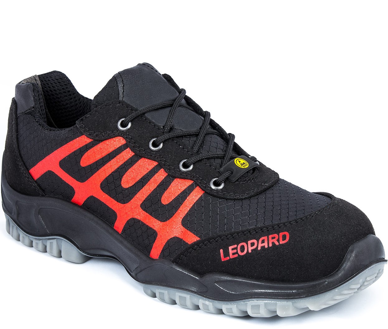 E0437 Leopard E0437 Low shoes S1 ESD black/red