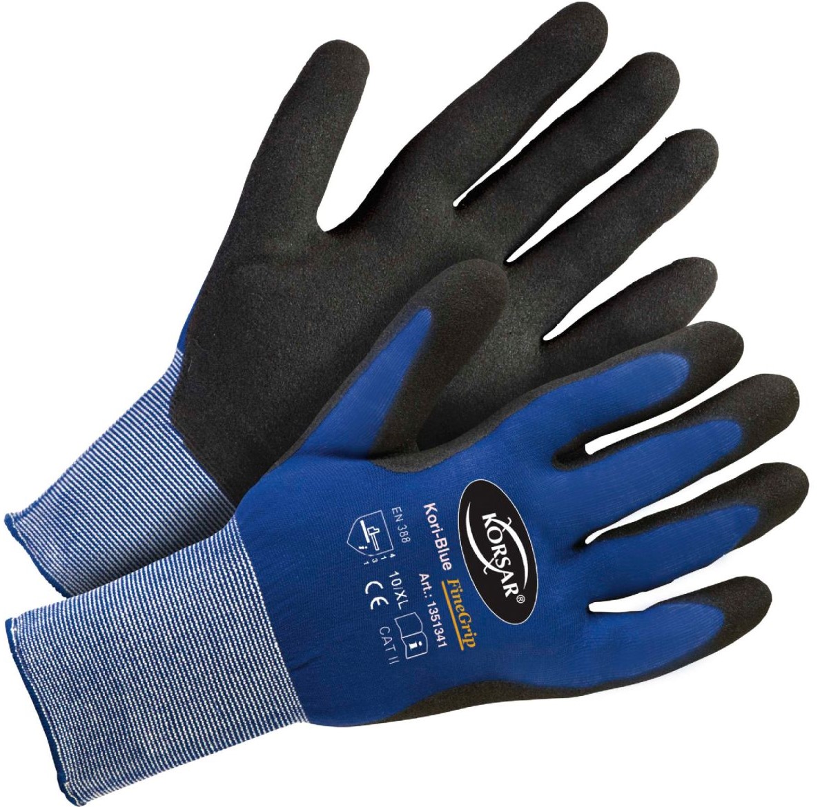 Corsair Kori-Blue FineGrip nitrile foam protective gloves