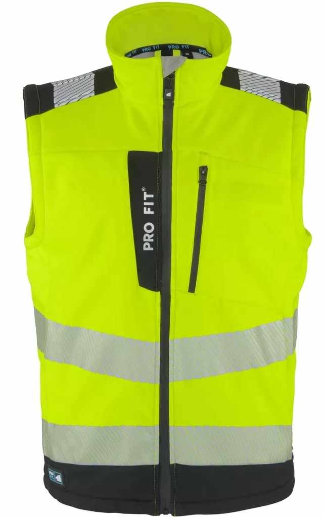 Pro-Fit 20310 Warnschutz Softshellweste neongelb-schwarz 