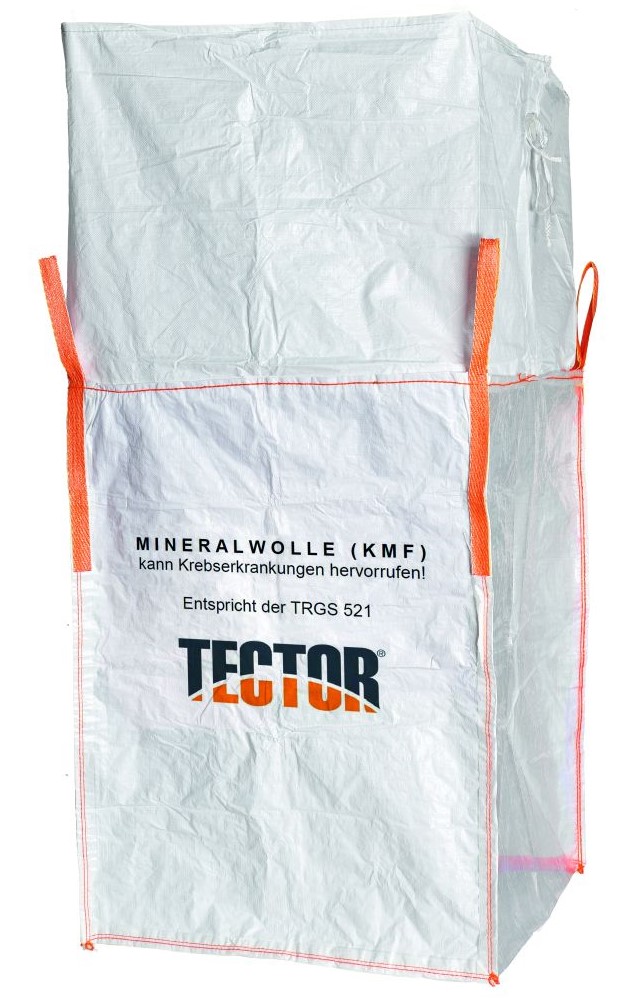 Tector 84679 Big Bag Mineralwolle 90 x 90 x 120 cm transparent mit Aufdruck