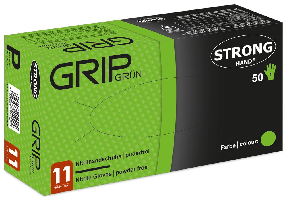 Stronghand 0425 Grip grün Nitril-Einweghandschuhe ungepudert