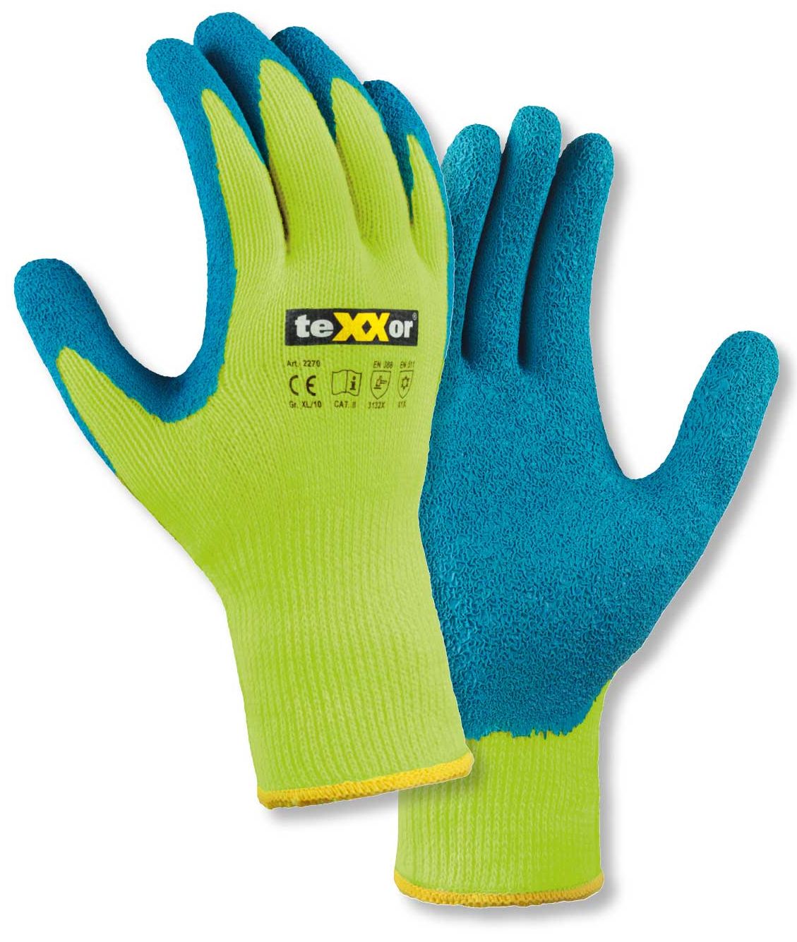 2270_VR_300dpi_rgb texxor 2270 latex protective gloves yellow