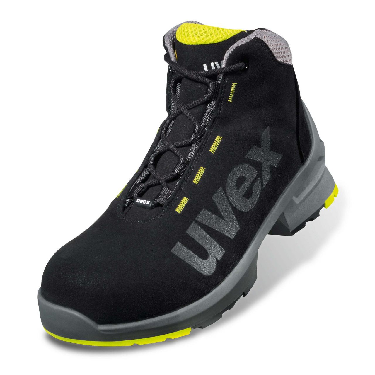85458 uvex 1 85458 Laced boot S2 SRC, width 11, black/lime