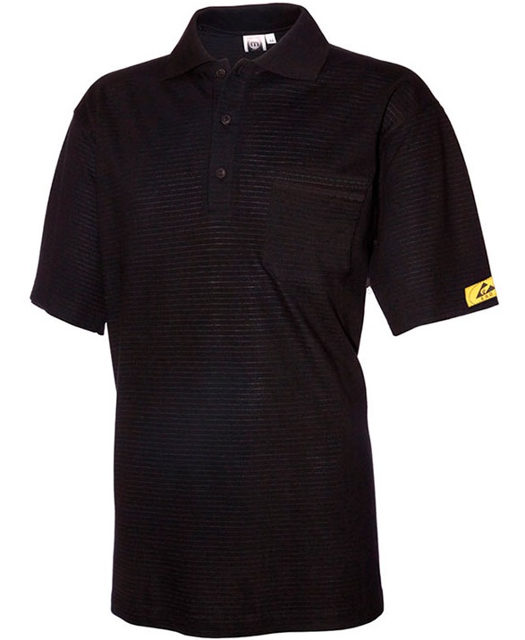 ESD Polo-Shirt kurzarm schwarz 180g/m²