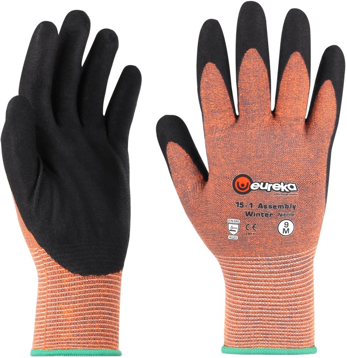 15-1awin-2 eureka 15-1 Assembly Winter Cold Protection Gloves with Nitrile Foam Coating