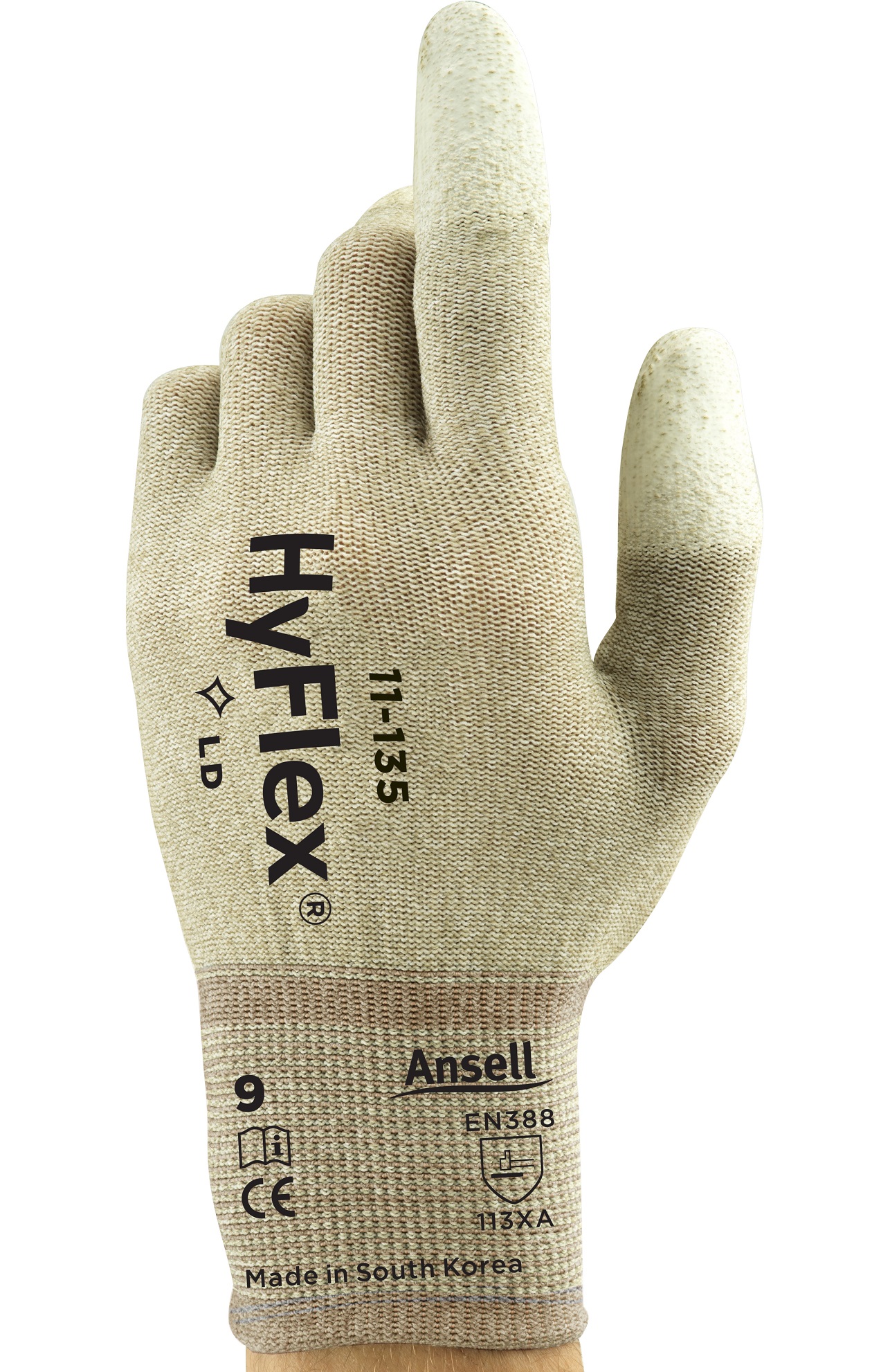 Ansell Hyflex 11-135 PU-Schutzhandschuhe Fingerkuppen beschichtet
