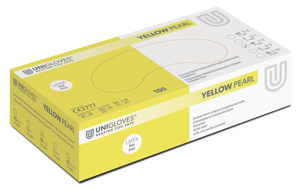 unigloves_yellow_pearl__584282 Unigloves Yellow Pearl disposable nitrile gloves powder free
