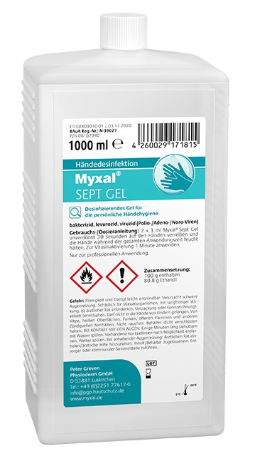 Greven Desinfektionsgel Sept Gel 1 Liter Hartflasche