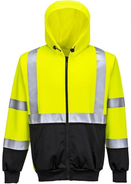 Portwest B315 Warning protection hoodie sweat jacket bright yellow-black