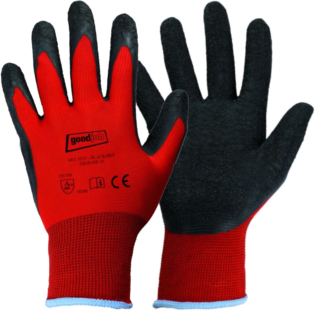 goodjob 0519 Black Grip Latex Protective Gloves