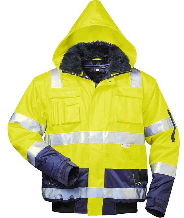 23458 elysee 23458 ARTHUR 4-in-1 Warnschutz-Pilotjacke leuchtgelb-marine