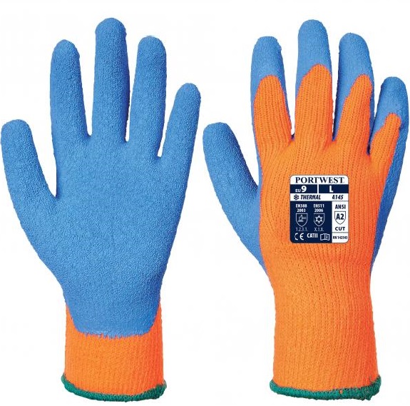 a145obl-3 Portwest A145 Cold Grip gloves Latex orange