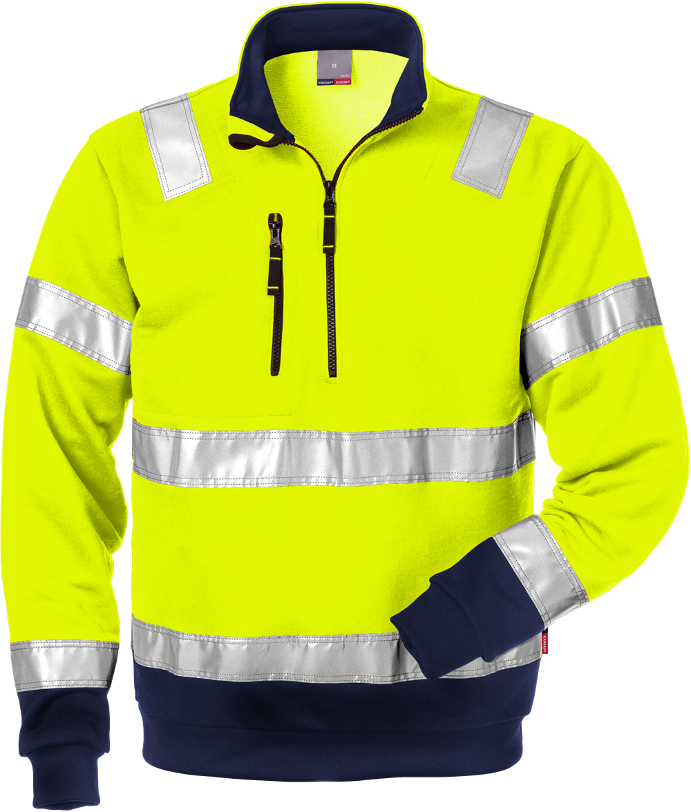 100134_171 Fristads 100134 High Vis Warnschutz Zipper-Sweatshirt 728 SHV