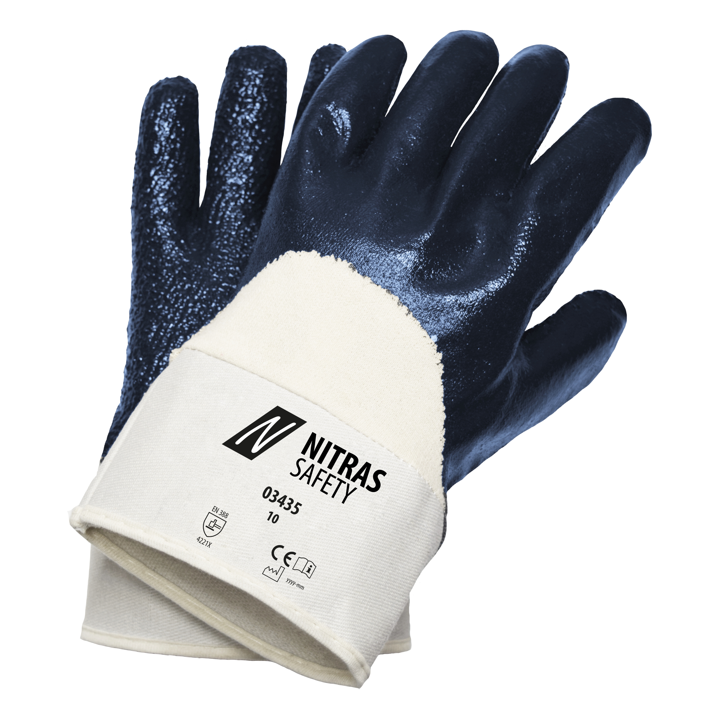 03435_2216_001 Nitras 03435 Cotton gloves with nitrile coating