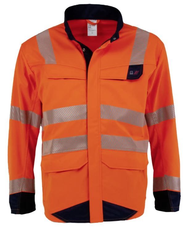 Asatex 4182JA Warnschutzjacke leuchtorange-dunkelblau