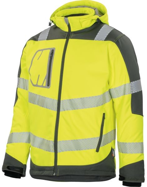 t2 Vizwell VW268 winter softshell jacket fluorescent yellow gray