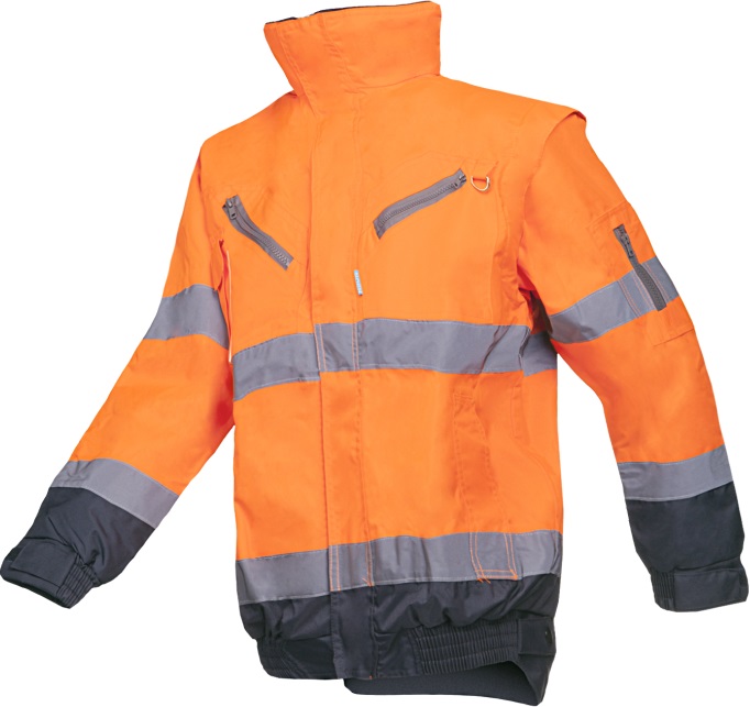 364A_062_N3_EX1_SIL Sioen Campbell 364AN3EX1 warning protection winter blouson, with removable sleeves