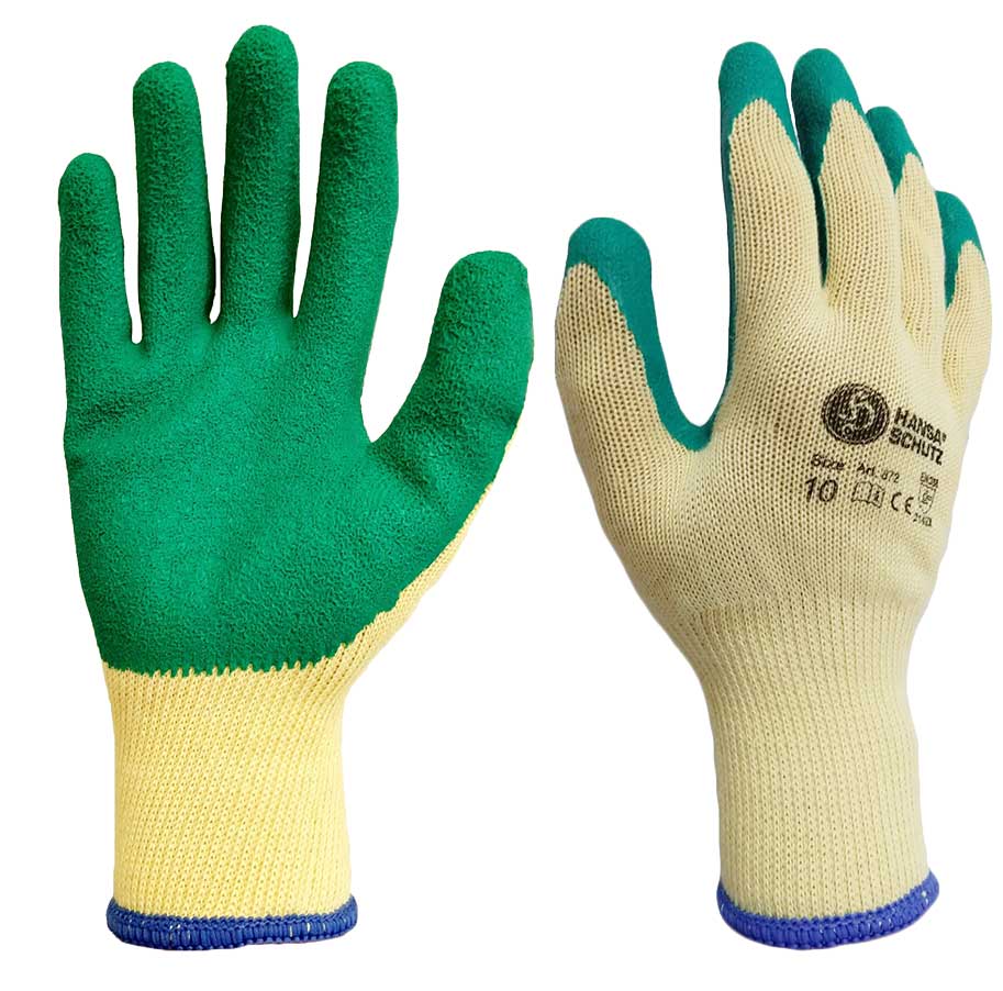 HansaTec 872 Latex Coton Glove Semi-coated