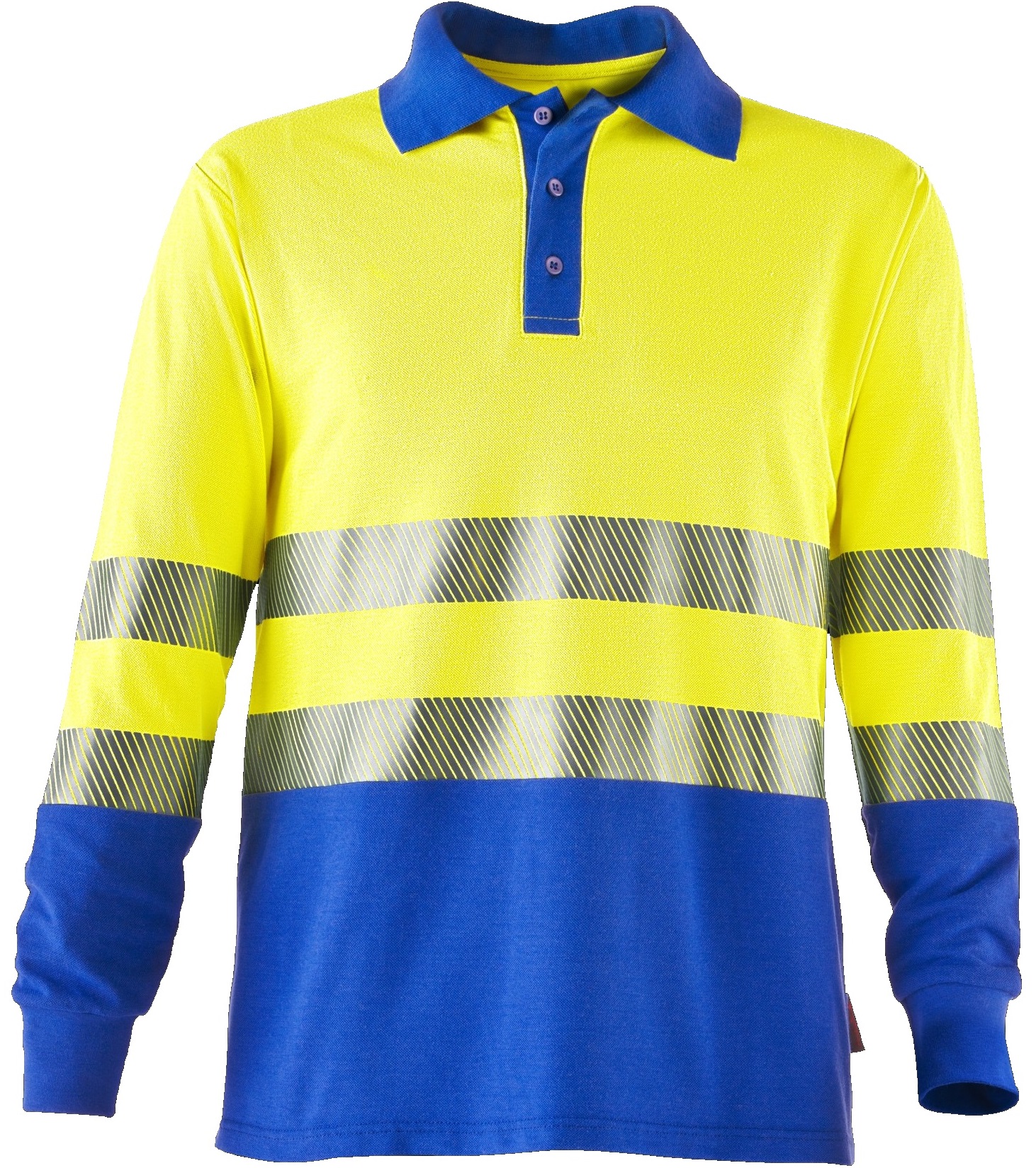 Rofa 139 Warning protection polo shirt flame-retardant bright yellow-grain blue