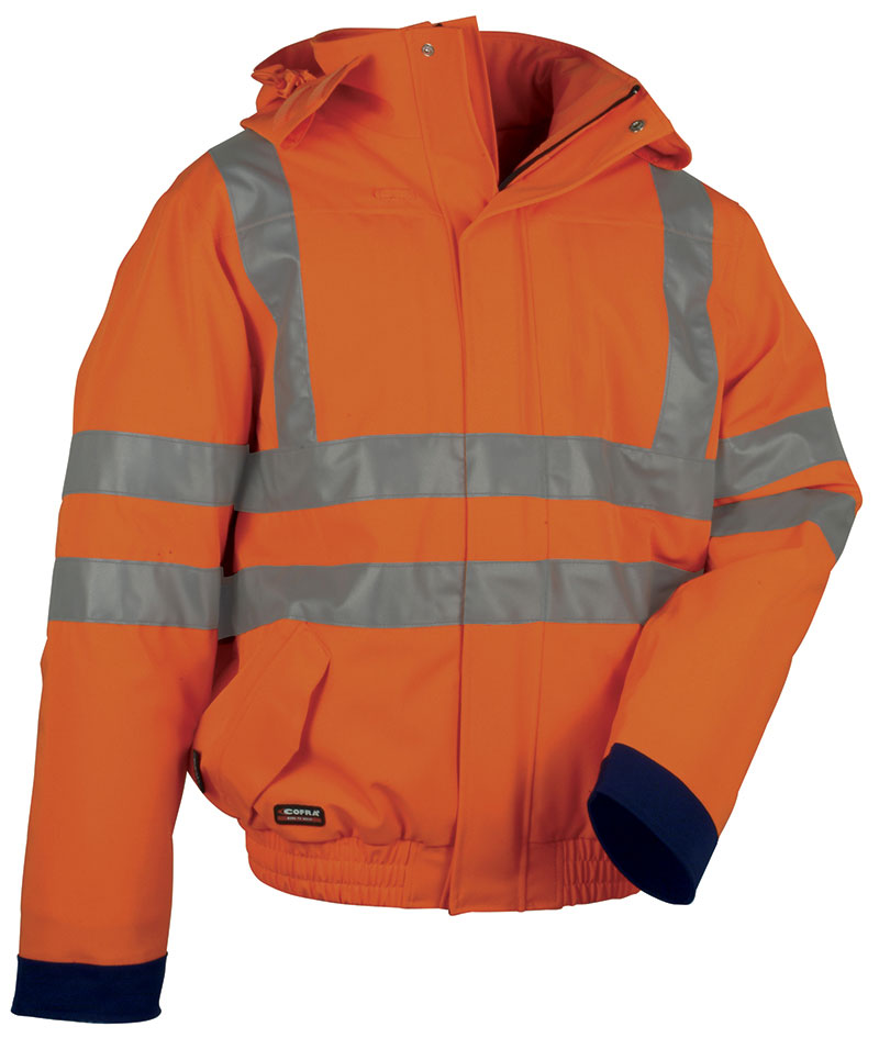 COFRA Fluo V075-0 Warnschutz-Regen-Polsterjacke