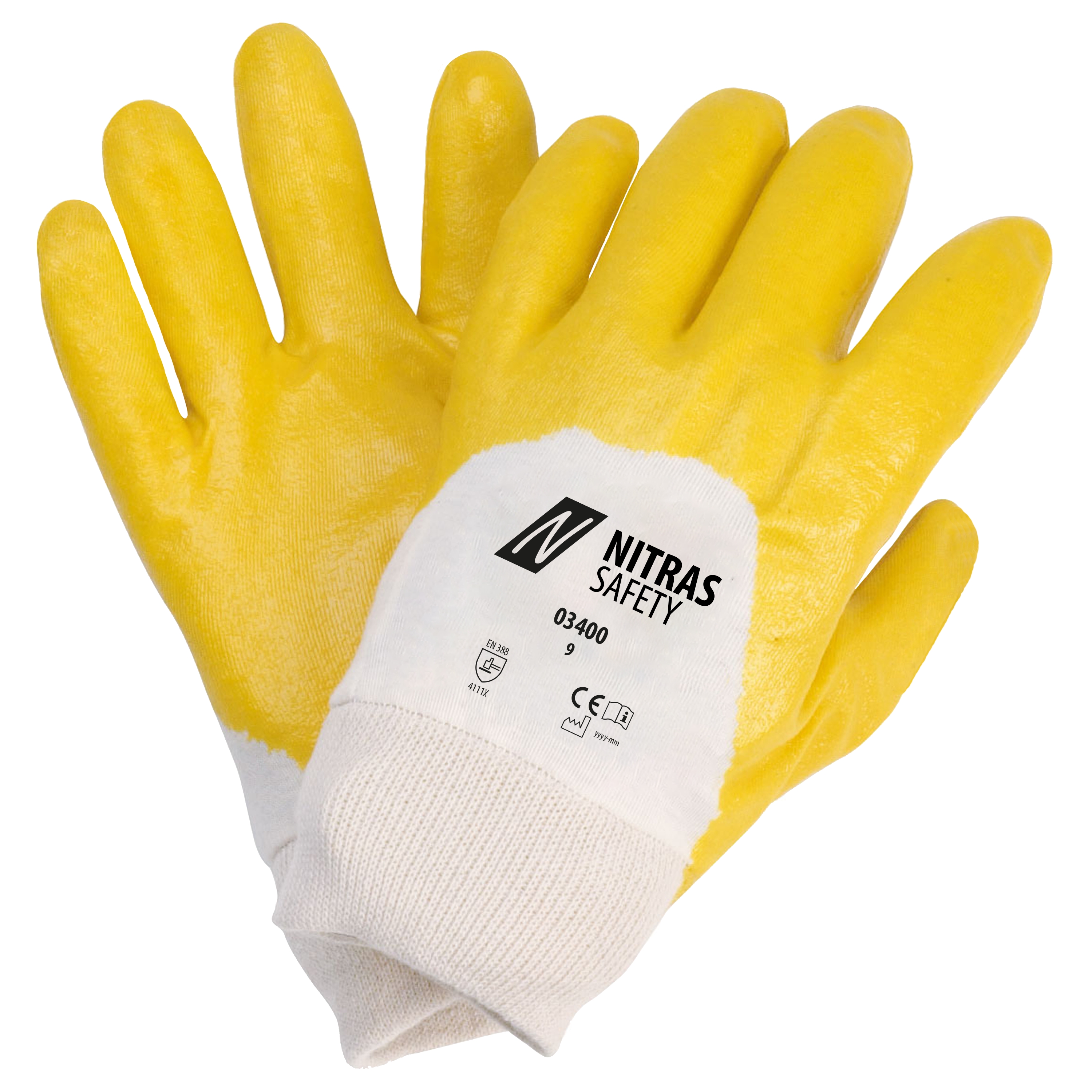 03400_1643_001 Nitras 03400 Cotton gloves with nitrile coating