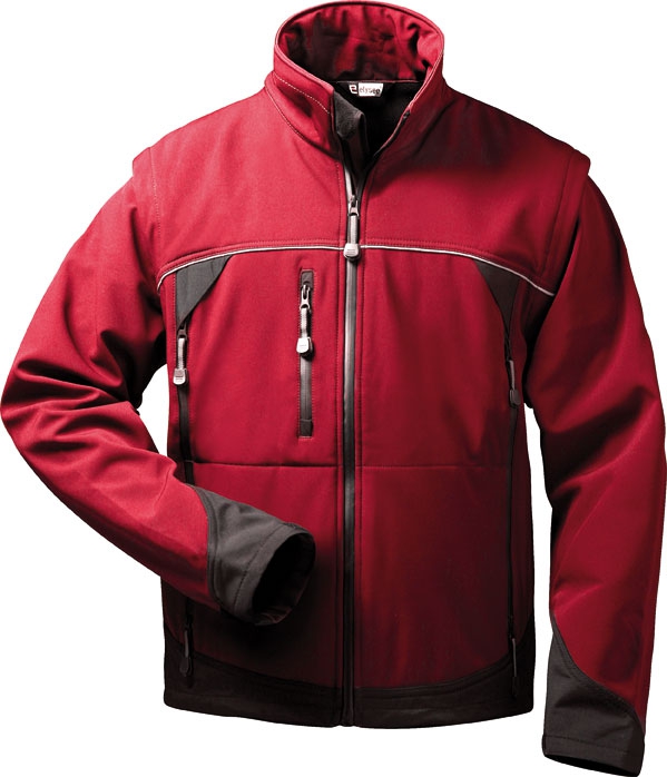 1378_0 elysee 20006 OMEGA Softshell jacket with detachable sleeves red/black