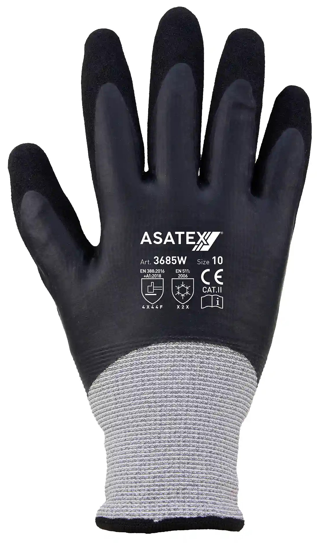 Asatex 3685W Strick-Winter-Handschuhe mit Latexbeschichtung