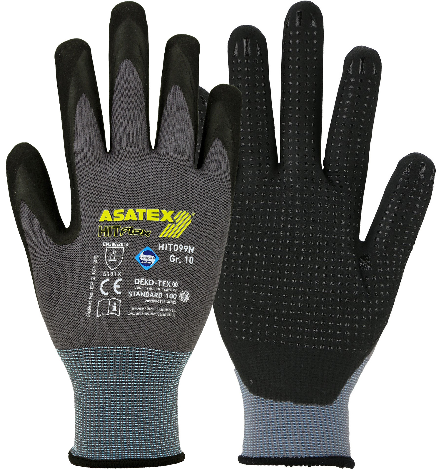 Asatex Hit099N Nitril-Schutzhandschuhe mit Noppen