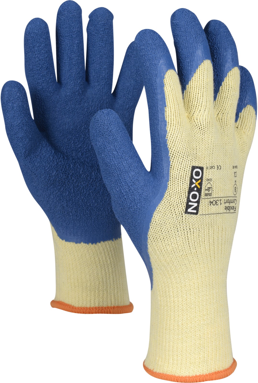 1304g6e0590ZKwiEq OX-ON Flexible Comfort 1304 Latex protective gloves partially coated