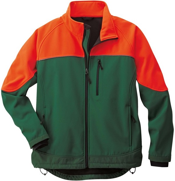 8189_softshelljacke_forst_1-1 Scheibler Elutex Softshelljacke Forst grün-orange
