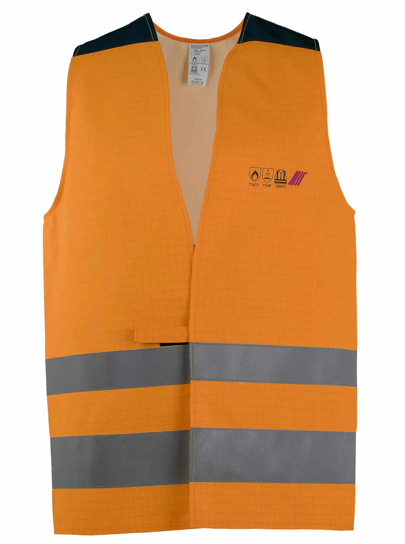 Asatex 13308WE Warnweste flammhemmend leuchtorange-marine