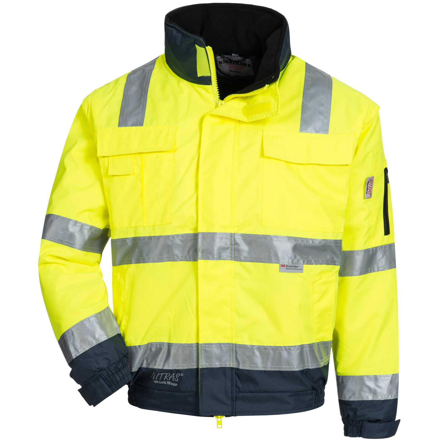 nitras7141nighthawk Nitras 7141 Motion Tex Viz Plus Warnschutz-Pilotenjacke neongelb