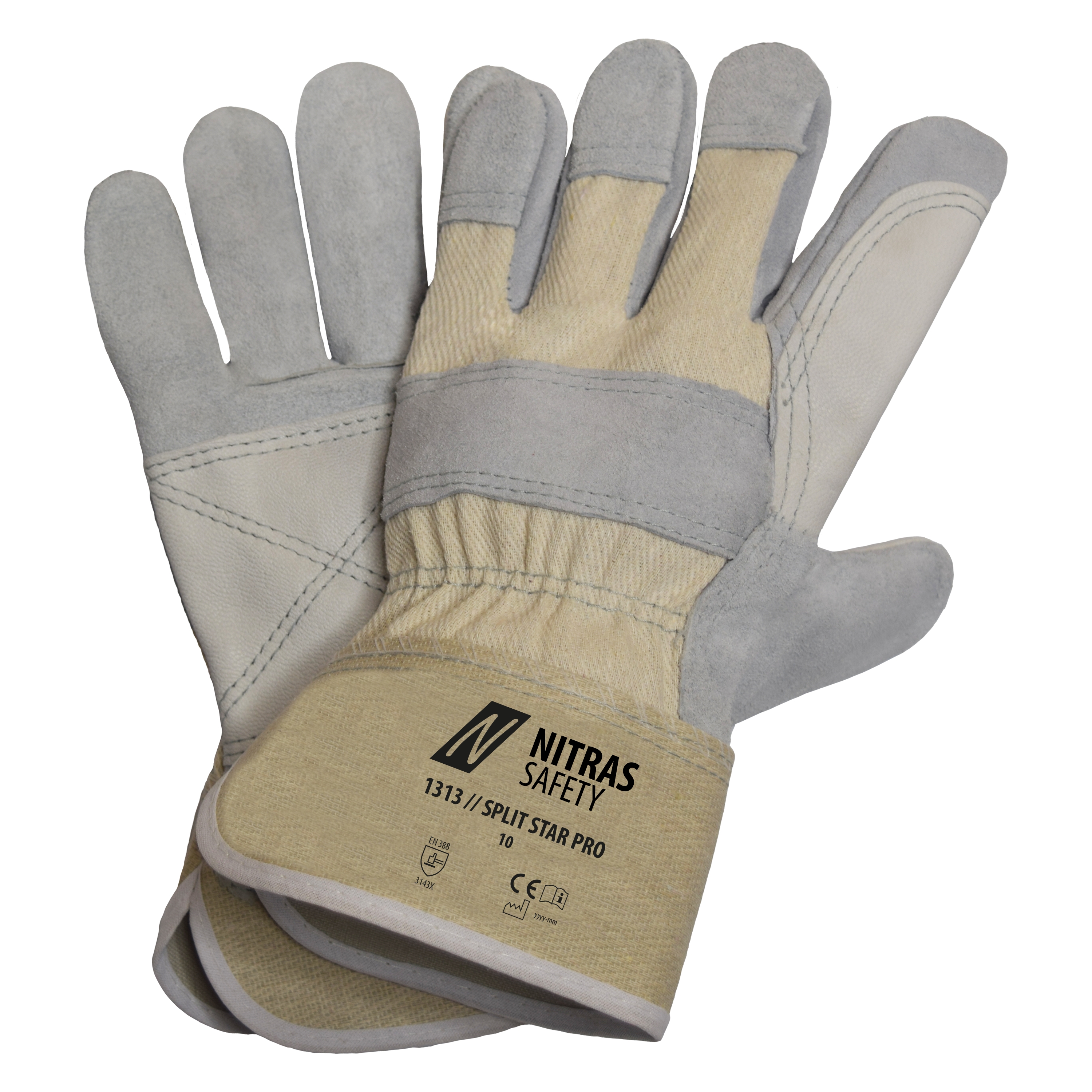 1313_1612_001 Nitras 1313 Split Star Pro Korea core split leather gloves