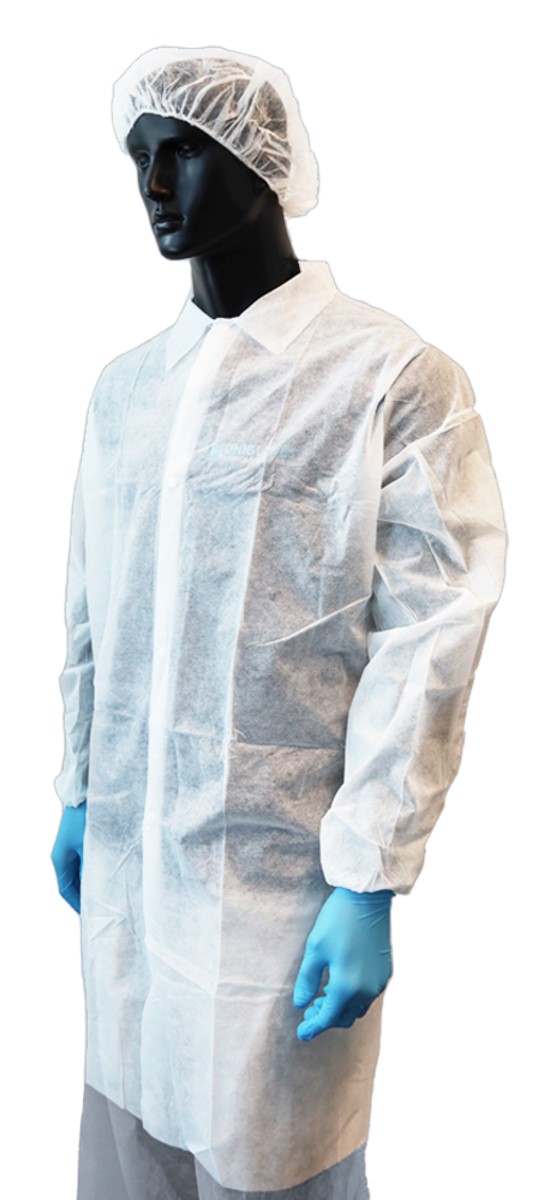 Unigloves PP visitor coat with press studs