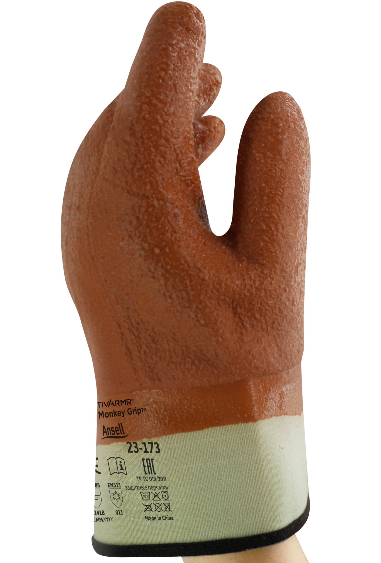 23-173 Ansell ActivArmr Winter Monkey Grip 23-173 PVC-Schnittschutzhandschuhe Level B