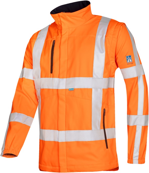 498A_FC1___SIL Sioen Alphen 498AA2TU2 warning protection soft shell jacket with removable sleeves (RWS)