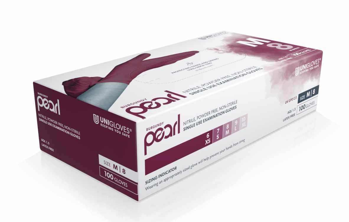 Unigloves Burgundy Pearl Nitrilhandschuhe puderfrei