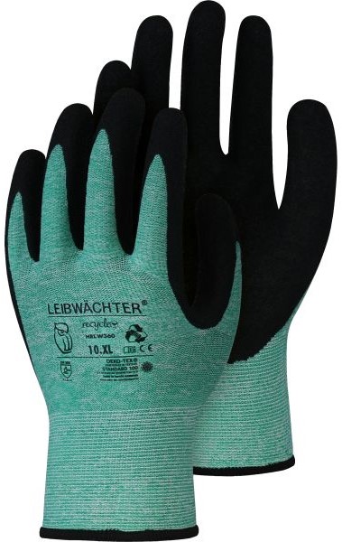 1aheqvVivSytZH Leibwächter Peridot Recycle Polyester Spandex Glove with Latex Coating