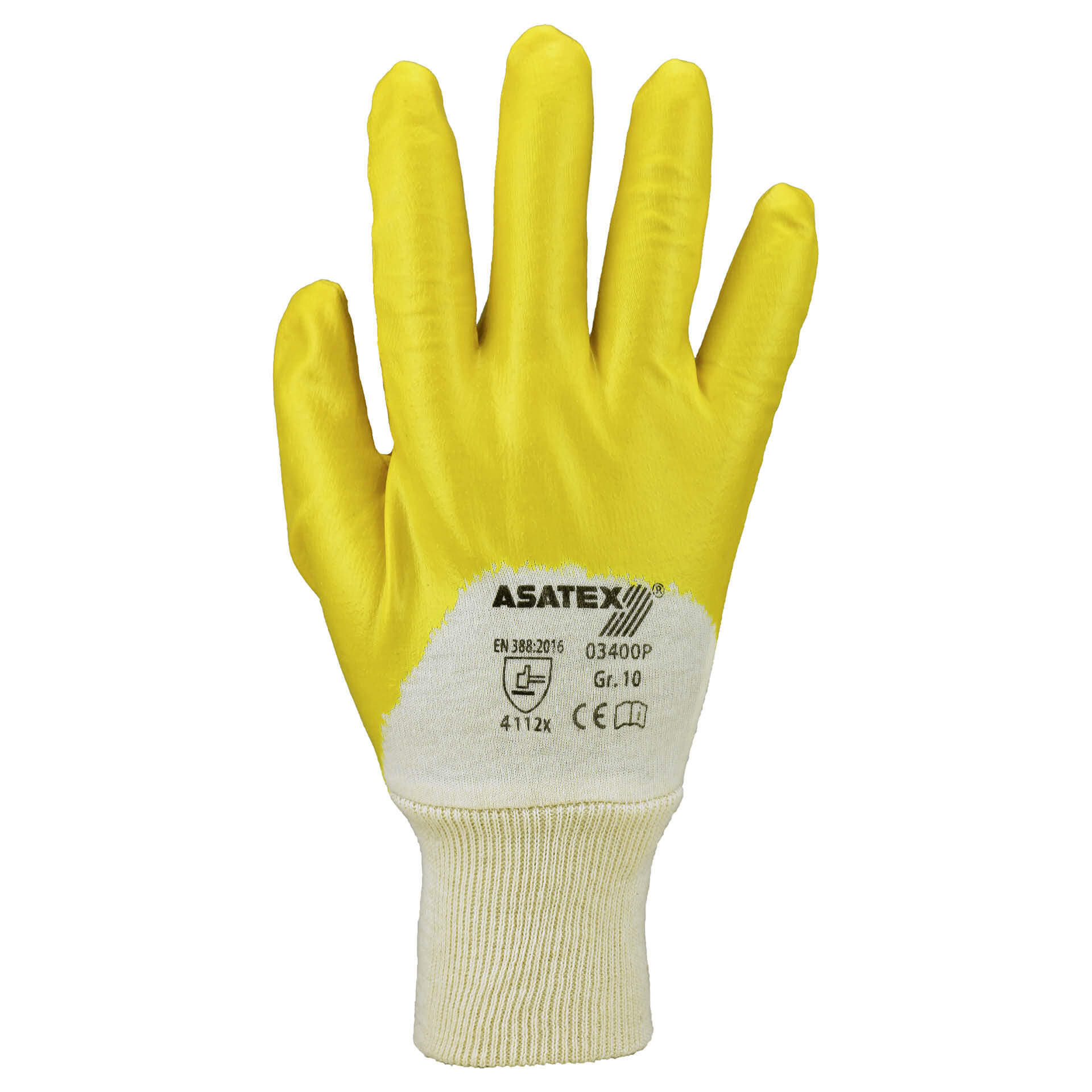 03400P_1-1 03400P Nitrile gloves with knitted cuff yellow