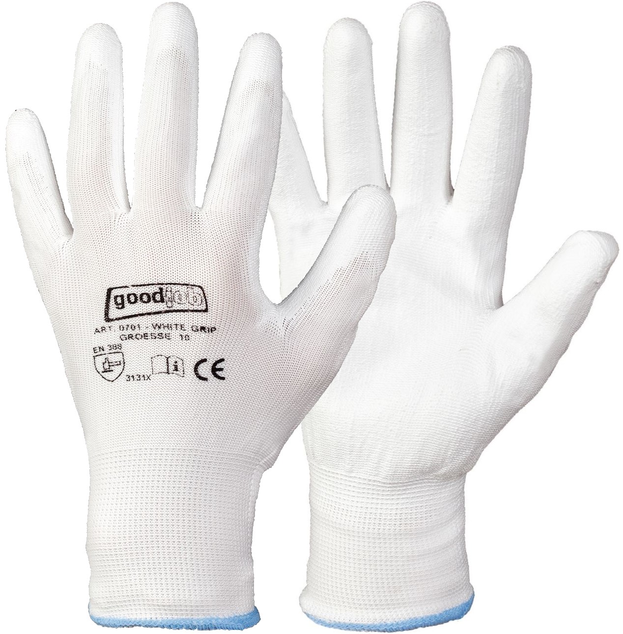 goodjob 0701 WHITE GRIP PU protective gloves