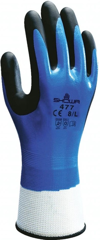SHOWA 477 nitrile foam protective gloves