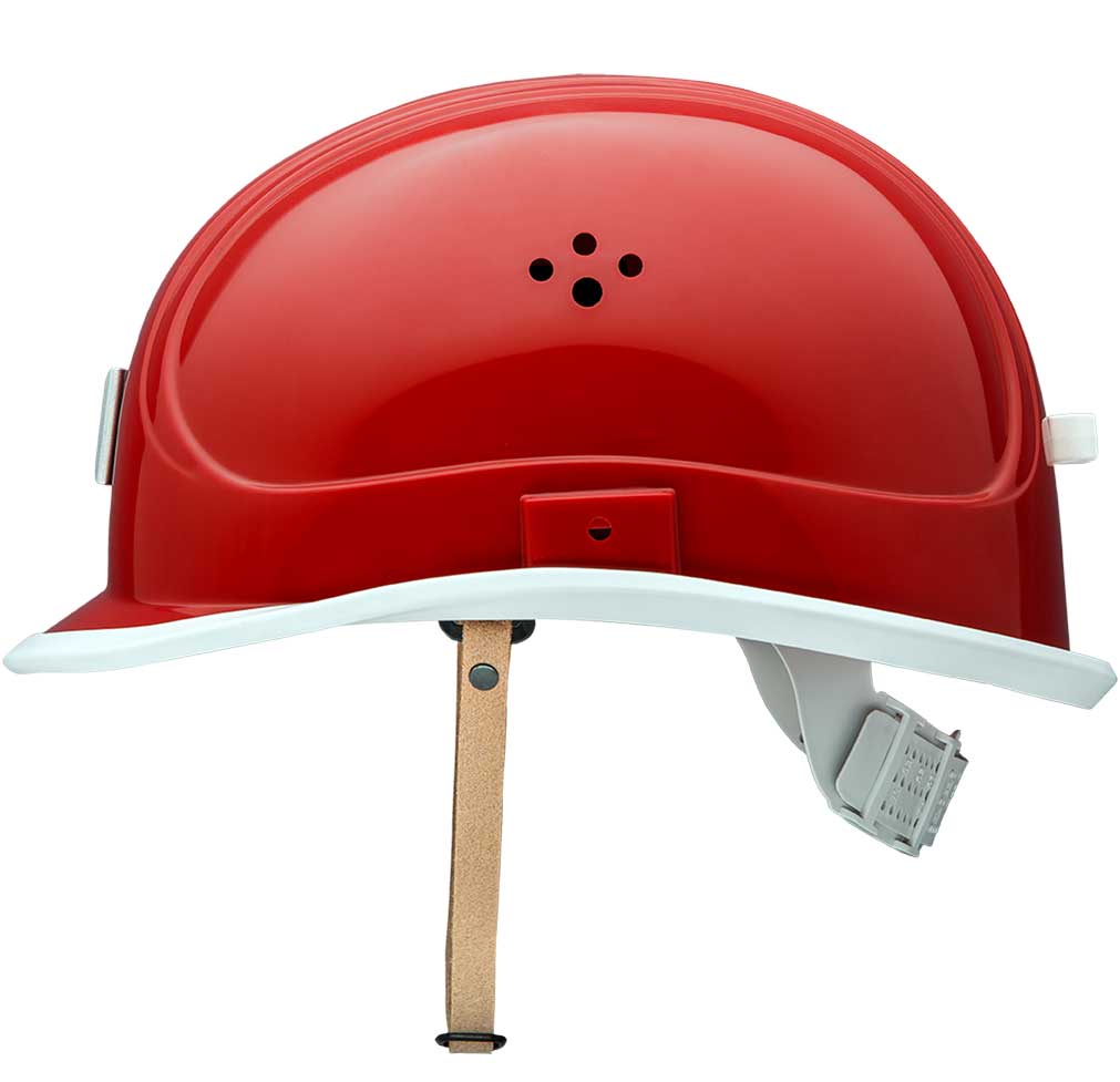 kanalarbeiterhelmrot-1 VOSS Canal worker helmet with 4-point fork chinstrap