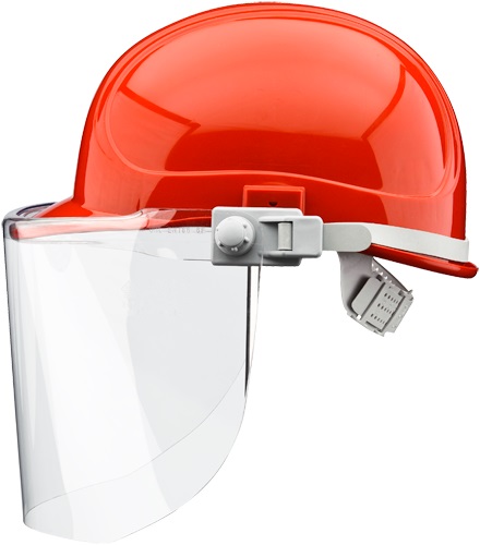 elektrikerhelm_mit_visier_karminrot_gr VOSS electrician protection shield class I universal