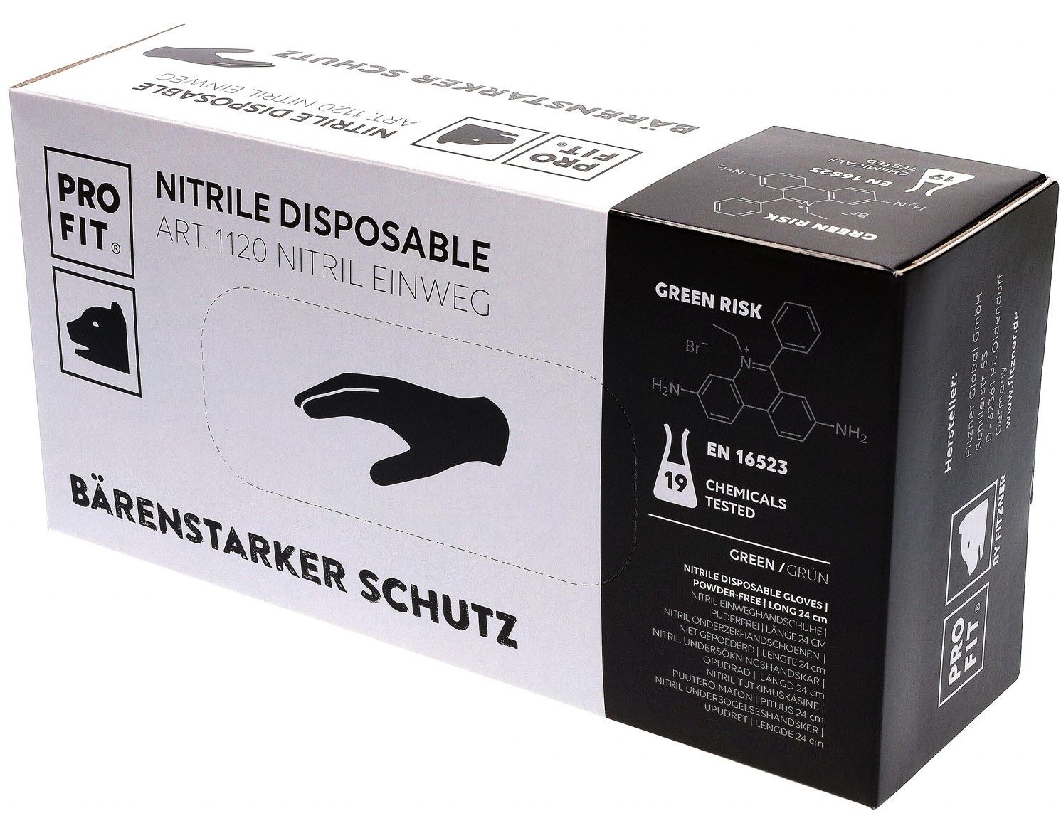 Pro-Fit 1120 Nitril Einweghandschuhe 24 cm, grün