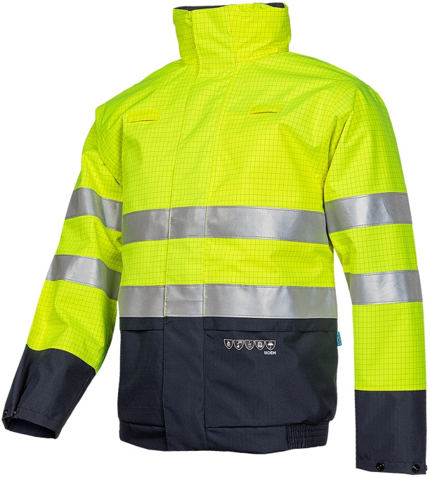 Sioen Delano 9485N3EF5 Multinorm Warnschutz-Regenblouson