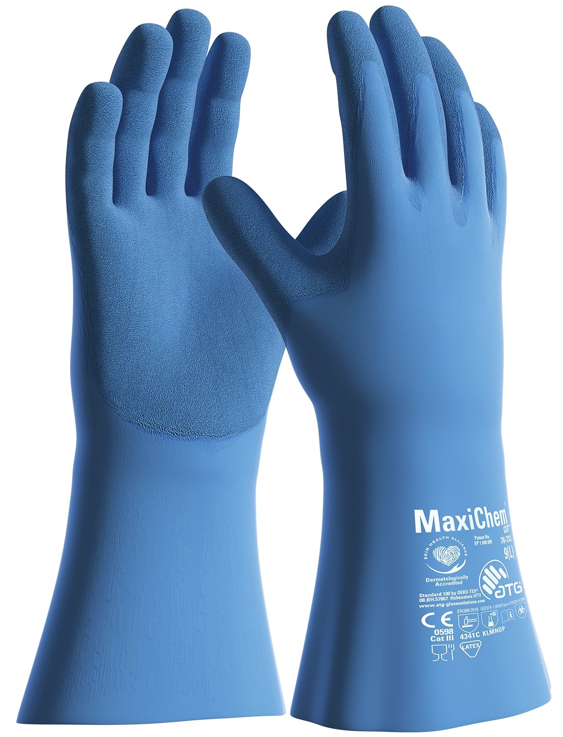 atg ATG 76-733 MaxiChem Latex-Chemikalienschutzhandschuhe Level C