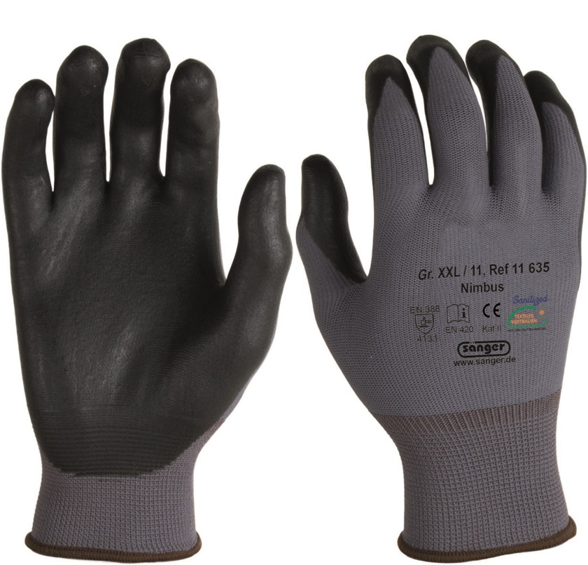 nimbus Nylon protective gloves Nimbus with nitrile foam coating